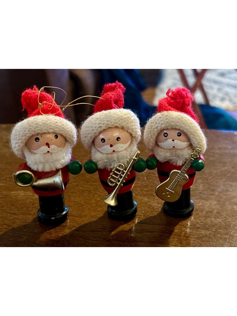 Vintage Santa Claus Musical Figurines Set with Instruments